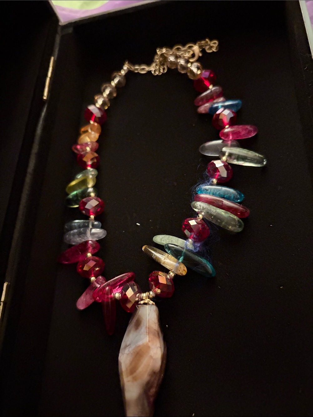 Multicolor Beaded Statement Necklace - Unbranded